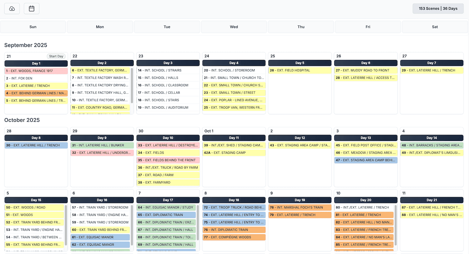 Automated script breakdowns and scheduling