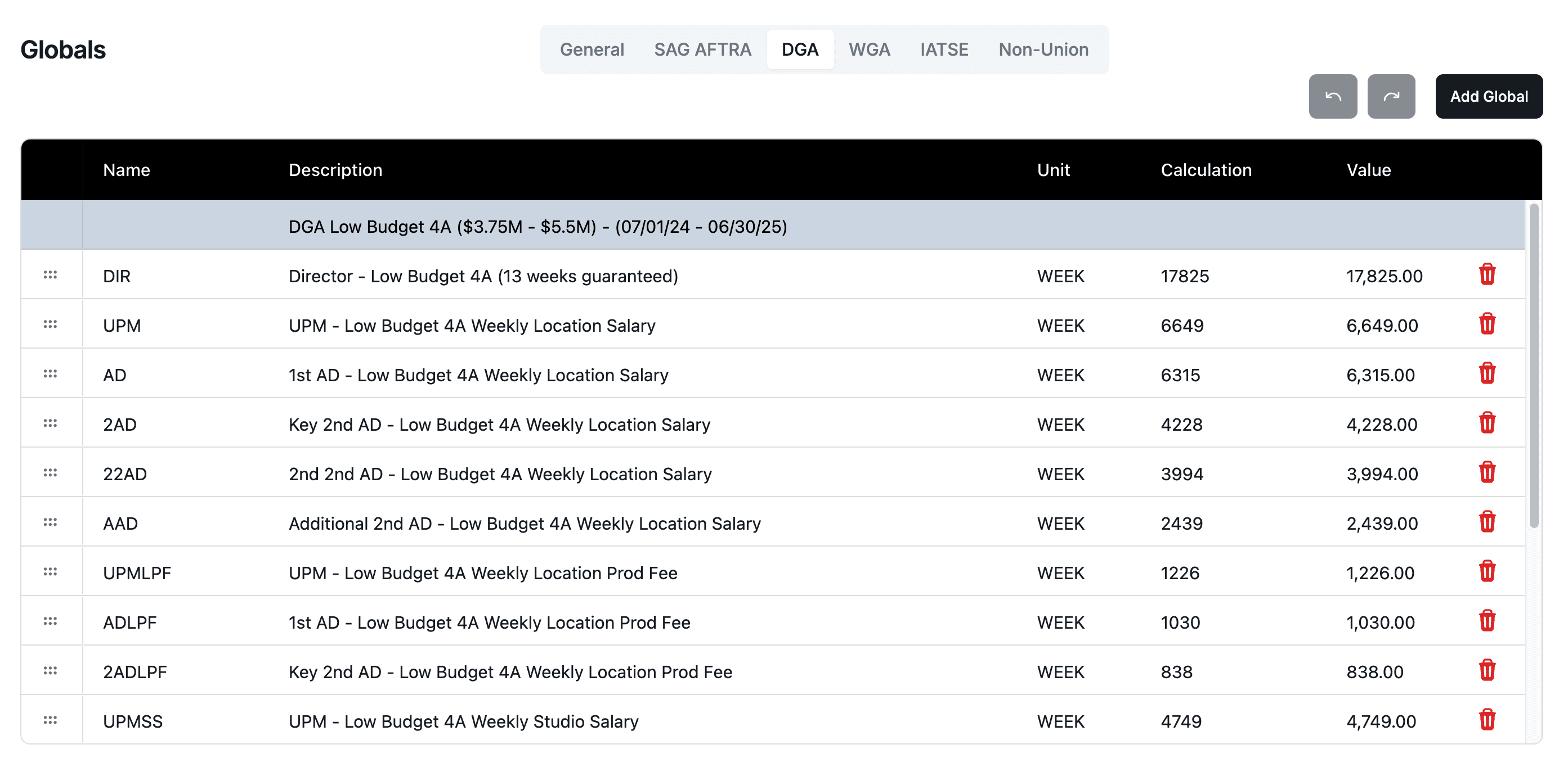 Auto-filled rates and fringes interface